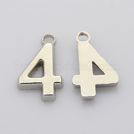 Rack Plated Zinc Alloy Number Charms PALLOY-A062-4P-NR-1