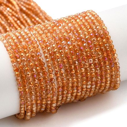 Electroplate Transparent Glass Beads Strands GLAA-H021-01A-FR06-1