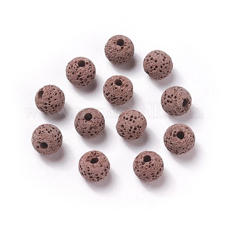 Perles de pierre de lave naturelle non cirées G-F325-8mm-A13-1