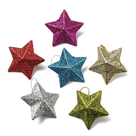 Decorazioni pendenti con stelle glitterate in plastica KY-D019-01A-1