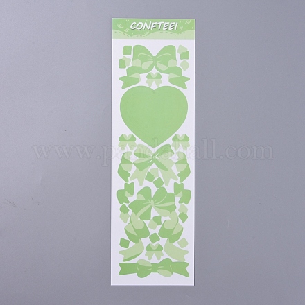 Fogli adesivi decorativi con motivo bowknot e cuore DIY-L037-G09-1
