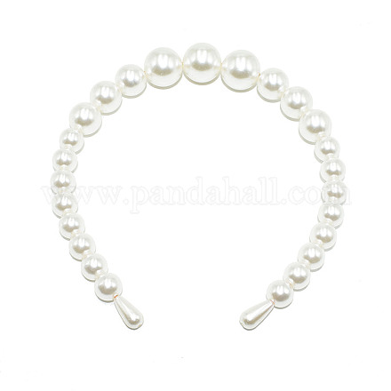 Cintas para el pelo de perlas de imitación de plástico OHAR-PW0007-20C-1