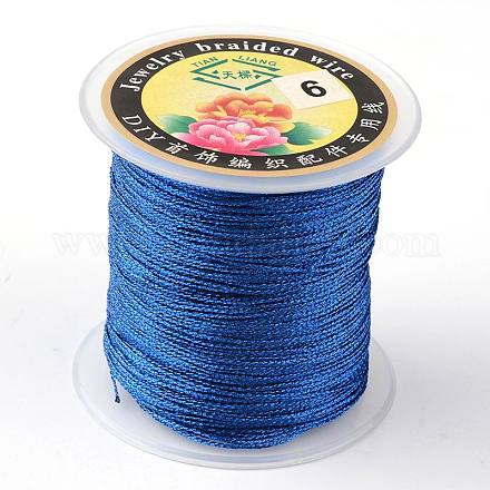 丸いメタリック糸  刺しゅう糸  3プライ  ブルー  0.4mm  約164.04ヤード（150m）/ロール MCOR-L001-0.4mm-13-1