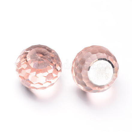 Faceted Round Glass Cabochons X-GGLA-L008B-15-1