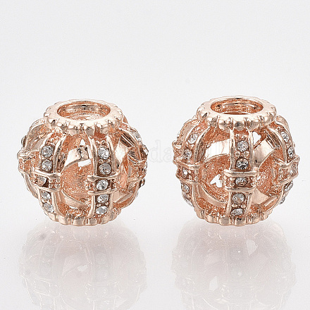 Perles européennes en alliage plaqué or rose MPDL-S067-20-1