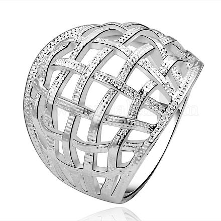 Laiton exquis tressé creux anneaux large bande pour les femmes RJEW-BB08999-8-1