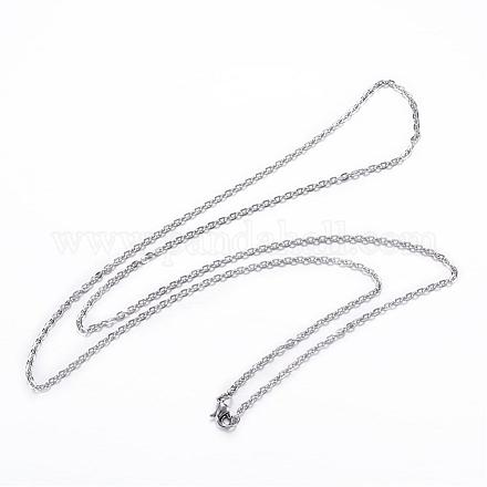 304 Stainless Steel Cable Chain Necklaces NJEW-P147-07P-1