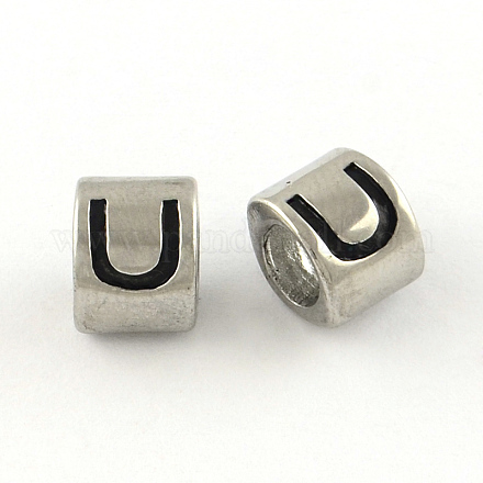 Oval Letter Style Smooth Surface 316 Stainless Steel European Bead STAS-R077-01U-1