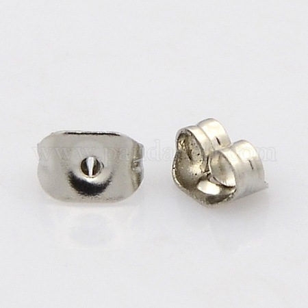 100 pcs Stainless Steel Ear Nuts Earring Backs DIY Earrings Findings  6x4.5x3.5mm