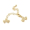 Brass Micro Pave Cubic Zirconia Chain Extender, Necklace Layering Clasps, Long-Lasting Plated, Lead Free & Cadmium Free, Real 18K Gold Plated, Ends: 7x11x2mm, Hole: 1mm, Clasp: 10x5x3mm