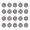 304 Stainless Steel Pendants, Flat Round with Compass, Stainless Steel Color, 19x16x2mm, Hole: 2mm, 20pcs/box