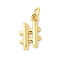 Brass Charms, # Symbol Charm, Rack Plating, Long-Lasting Plated, Cadmium Free & Lead Free, with Jump Ring, Real 18K Gold Plated, 13.5x8.5x2mm, Hole: 3.4mm