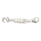 Brass Magnetic Clasps Converter, with Lobster Claw Clasps, Column, Silver, 45x6mm