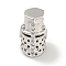 Brass Micro Pave Clear Cubic Zirconia Beads, Helmet, Platinum, 13.5x9x10.5mm, Hole: 2mm