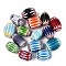 Handmade Millefiori Glass Barrel Beads, Chevron Beads, Mixed Color, 33~38x23~31mm, Hole: 3~12mm