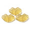 Transparent Handmade Bumpy Lampwork Beads, Longevity Lock, Goldenrod, 18.7x30.5x6.5~8mm, Hole: 1~1.8mm