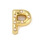 Brass Pendant, with ABS, Letter A~Z, Letter P, 20.5x16x6.5mm, Hole: 3.5mm