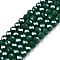 Electroplate Glass Beads Strands, Pearl Luster Plated, Faceted, Rondelle, Green, 4x3mm, Hole: 0.8~1mm, about 105~110pcs/strand, 38~39cm
