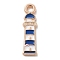 Alloy Pendants, with Enamel, Navy Style Charms, Lighthouse, 18x5x1.5mm, Hole: 1.8mm