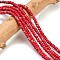 Synthetic Imperial Jasper Beads Strands, Dyed, Rondelle, Red, 4x1.5mm, Hole: 0.7mm, about 155pcs/strand, 14.96''(38cm)
