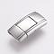 Tarnish Resistant 304 Stainless Steel Bayonet Clasps, Rectangle, Stainless Steel Color, 24x12.5x5.5mm, Hole: 3x11mm