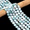 Natural Larimar Beads Strands, Flat Round, 10x5.5mm, Hole: 1.2mm, about 39pcs/Strand, 15.28 inch(38.8cm)
