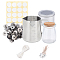 DIY Candle Making Kits, Including Stainless Steel Graduated Cup & Spoon, Candle Wick, Paper Stickers, Iron Candle Wick Base & Jar, Glass Bottles, Mixed Color, 90~93cm