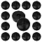 12Pcs Leather Buttons, Half Round, 1-Hole, Black, 20.5x14.5mm, Hole: 3.5x2.5mm