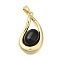 Brass Pendants, with Glass, Teardrop Charms, with Jump Ring, Real 18K Gold Plated, 22x13x6mm, Hole: 4.5x3mm