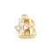 Brass Micro Pave Clear Cubic Zirconia Charms, Long-Lasting Plated, Rack Plating, Cadmium Free & Lead Free, Real 18K Gold Plated, Letter B Charms, 10x8.5x3.5mm, hole: 1.2mm