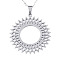 Non-Tarnish 201 Stainless Steel Pendant Necklaces, with Cable Chains and Lobster Claw Clasps, Sun, Stainless Steel Color, 17.71 inch(45cm), 1.5mm