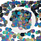 100G PVC Plastic Pendants, Flat Round, Colorful, 19x0.2mm, Hole: 1.2mm, 909pcs/100g