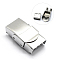 Tarnish Resistant 201 Stainless Steel Watch Band Clasps, Rectangle, Stainless Steel Color, 26x16x9mm
