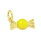 Rack Plating Brass Enamel Pendants, with Jump Ring, Cadmium Free & Lead Free, Long-Lasting Plated, Real 18K Gold Plated, Candy Charm, Yellow, 5.5x12x3mm, Hole: 3mm