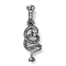 Brass Micro Pave Cubic Zirconia Fold Over Clasps, Snake, Gunmetal, 42mm