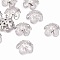 201 Stainless Steel 5-Petal Flower Filigree Fancy Bead Caps, Stainless Steel Color, 10x5mm, Hole: 1mm