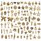 97Pcs Alloy Pendants, for Jewelry Necklace Bracelet Earring Making Crafts, Mixed Shapes, Antique Golden, 6~27x6~24mm