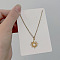 Stainless Steel Pendant Necklaces, Real 18K Gold Plated, Sun, 17.72 inch(45cm)