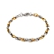 201 Stainless Steel Rope Chain Bracelets, with 304 Stainless Steel Clasps, Golden & Stainless Steel Color, 8-5/8 inch(22cm)