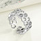 Fashionable Brass Micro Pave Cubic Zirconia Adjustable Cuff Rings, Honeycomb, Platinum, US Size 3(14mm)
