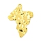 Ion Plating(IP) 304 Stainless Steel Pendants, Textured, Irregular Geometry Charms, Real 18K Gold Plated, 42x29x2mm, Hole: 2mm