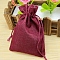 Rectangle Polyester Storage Bags, Drawstring Pouches Packaging Bag, Dark Red, 18x13cm