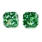 Cubic Zirconia Cabochons, Square, Faceted, Sea Green, 8x8x5.5mm