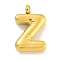 Ion Plating(IP) 304 Stainless Steel Pendants, Letter Charm, Golden, Letter Z, 24x15.5x5.5mm, Hole: 3mm