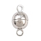 Brass Magnetic Clasp, Round, Rack Plating, Long-Lasting Plated, Lead Free & Cadmium Free, Platinum, 11.5x6x6mm, Hole: 1.7mm