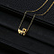 Alloy Letter Heart Pendant Necklaces for Women, Golden, Letter R, 15.75 inch(40cm)