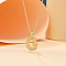 Alloy Textured Initial Pendant Necklaces, Golden, Letter G, 18.31 inch(46.5cm)