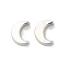 Brass Beads, Real Platinum Plated, Moon, 7x5x3mm, Hole: 1mm