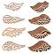 Unfinished Wood Cabochons, Laser Cut Wood Shapes, Wing, for DIY Crafts and Jewelry Making, Tan, 10pcs/set, 8sets/bag