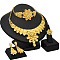 Alloy Pendant Necklaces & Stud Dangle Earrings & Rings & Link Bracelets Sets, Golden, Flower, 430mm